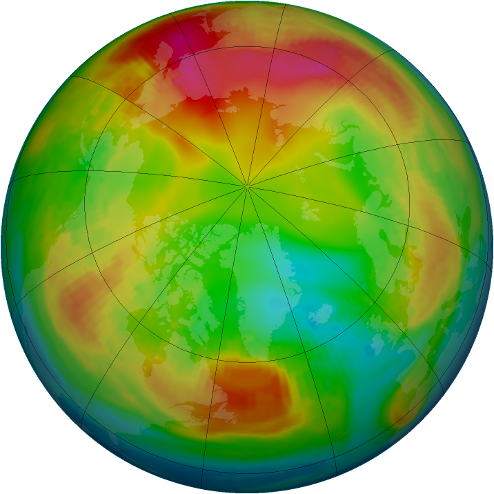 Arctic ozone map for 26 January 1980